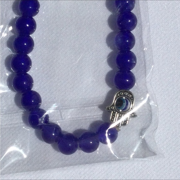Evil Eye Hand D’Bello Stretch Bracelet Blue - Picture 3 of 6